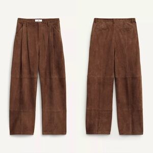 LIMITED EDITION 100% SUEDE LEATHER PLEATED PANTS